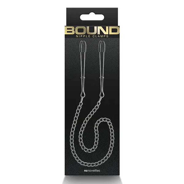 Bound DC3 Nipple Clamps - Gunmetal - Bondage Blindfolds & Restraints