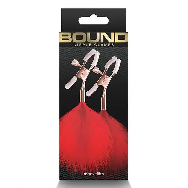 Bound F1 Nipple Clamps - Red - Bondage Blindfolds & Restraints