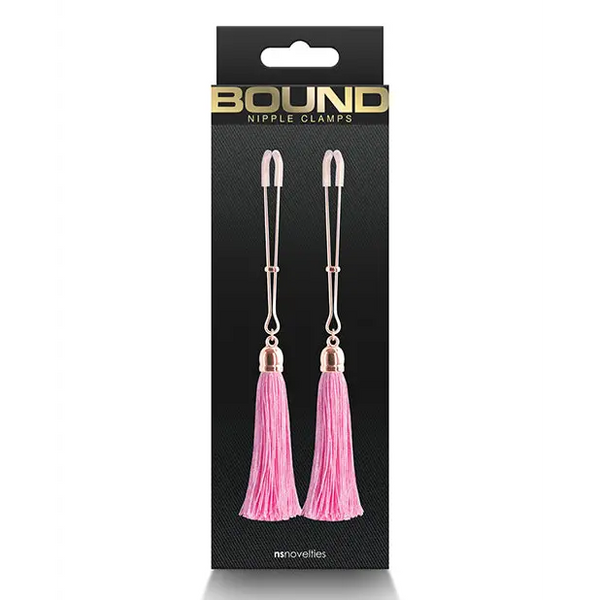 Bound T1 Nipple Clamps - Pink - Bondage Blindfolds & Restraints