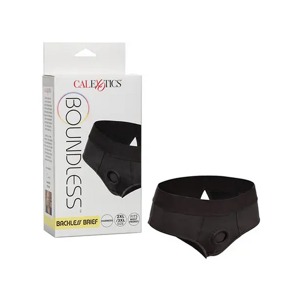 Boundless Backless Brief 2XL/3XL - Black - Strap Ons