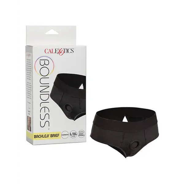 Boundless Backless Brief L/XL - Black - Strap Ons