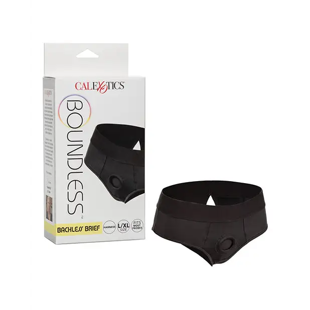 Boundless Backless Brief L/XL - Black - Strap Ons