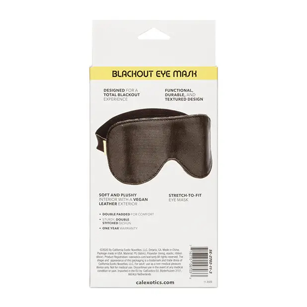 Boundless Blackout Eye Mask - Black - Bondage Blindfolds & Restraints