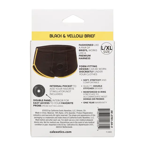 Boundless Boxer Brief - Black/Yellow L/XL - Strap Ons