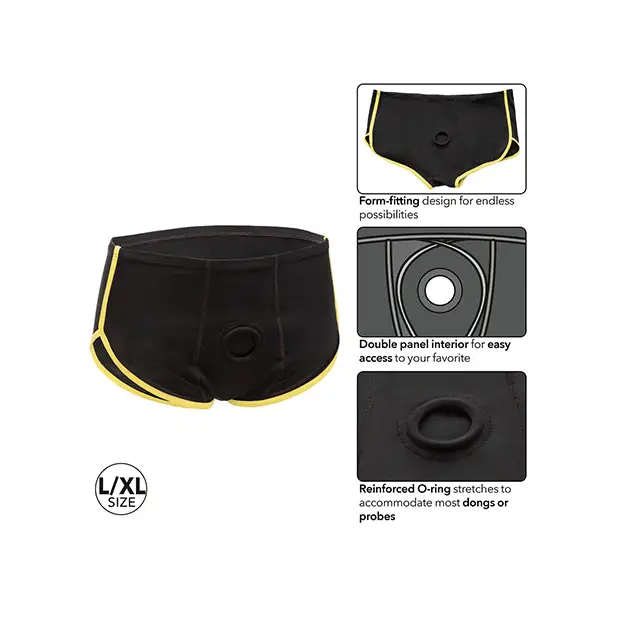 Boundless Boxer Brief - Black/Yellow L/XL - Strap Ons