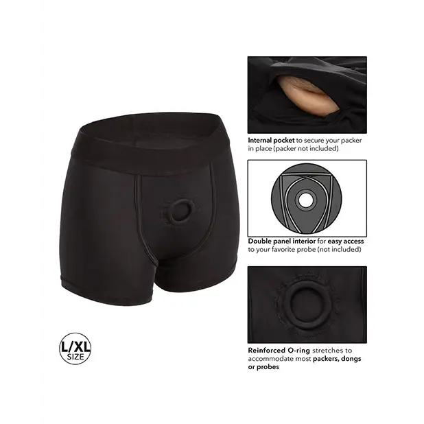Boundless Boxer Brief L/XL - Black - Strap Ons