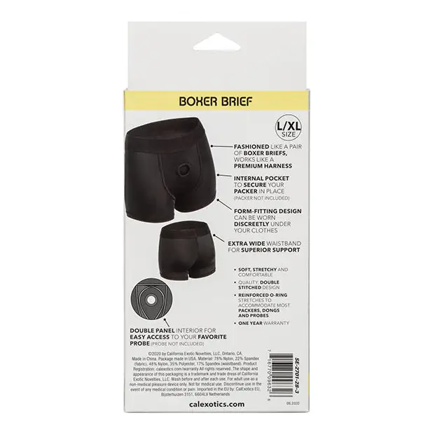 Boundless Boxer Brief L/XL - Black - Strap Ons
