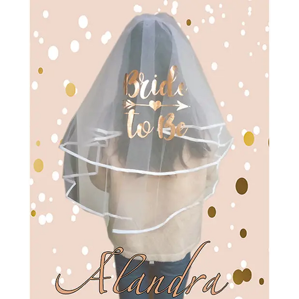 Bride to Be Luxury Veil - Rose Gold - Bachelorette & Party Supplies