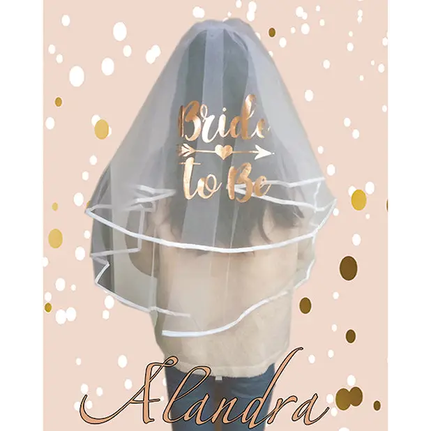Bride to Be Luxury Veil - Rose Gold - Bachelorette & Party Supplies