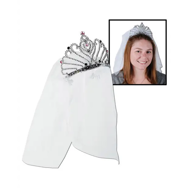 Bride to be Tiara & Veil - Bachelorette & Party Supplies