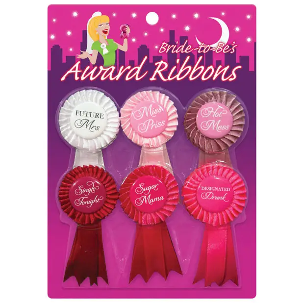 Bride to Be’s Award Ribbons - Pack of 6 - Bachelorette & Party Supplies