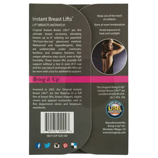 Bring it Up Original Breast Lifts - A- D Cup Pack of 8 - Lingerie - Packaged