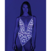 Butterfly Glow Embroidered Teddy Lavender/White LG - Lingerie - Hanging