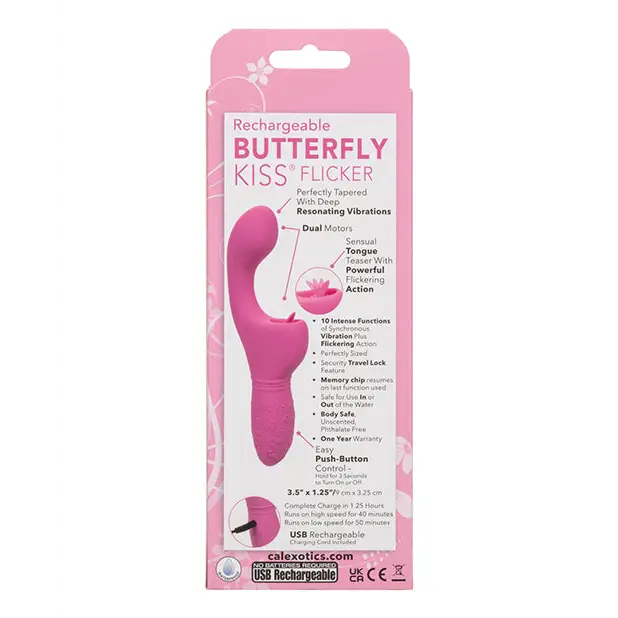 Butterfly Kiss Rechargeable Flicker - Pink - Vibrators