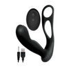 Butts Up Prostate Massager w/Scrotum & Cockring - Black - Anal Products