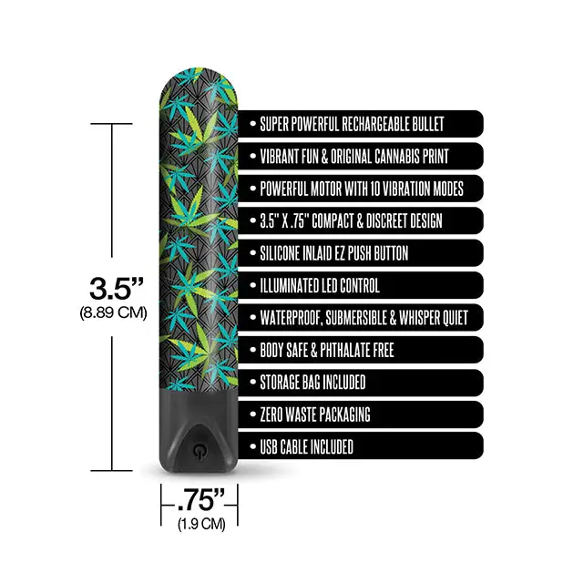 Buzzed 3.5’’ Rechargeable Bullet - Canna Queen Black - Stimulators