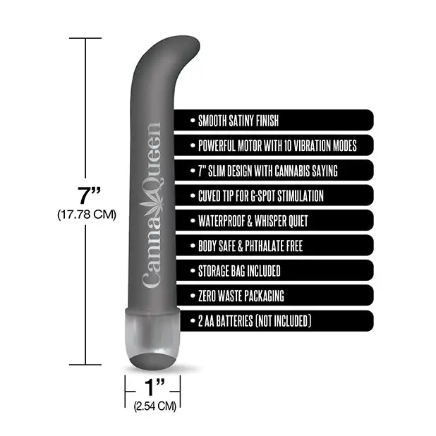 Buzzed 7’’ G-Spot Vibe - Canna Queen Black - Vibrators