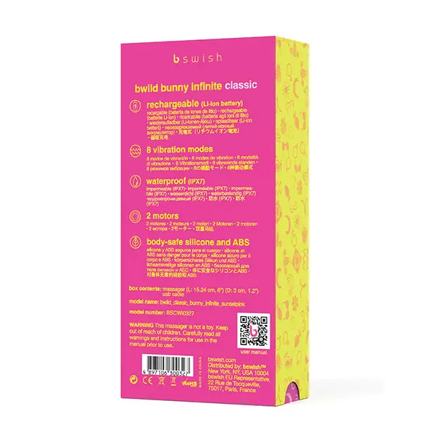 Bwild Infinite Classic Bunny - Sunset Pink - Vibrators