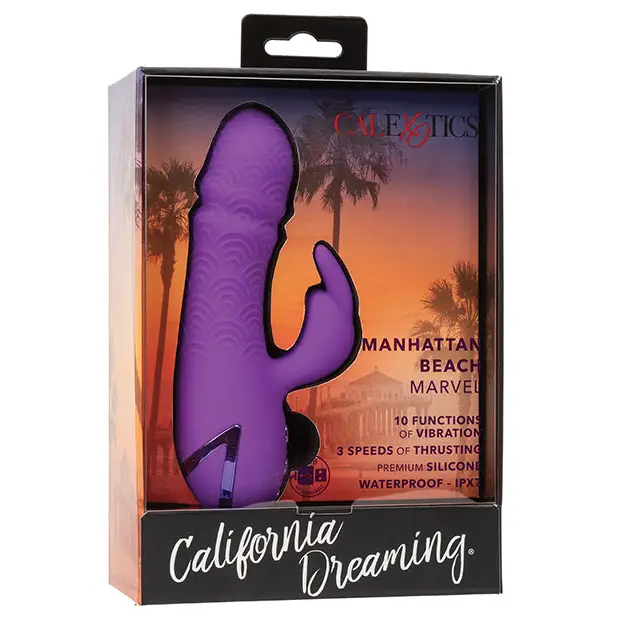 California Dreaming Manhattan Beach Marvel Dual Stimulation Vibe - Purple - Vibrators