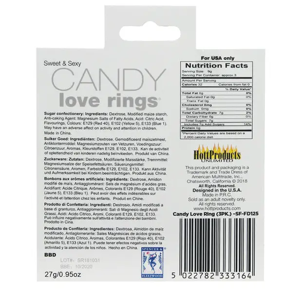 Candy Cock Ring - Body Toppings & Edibles