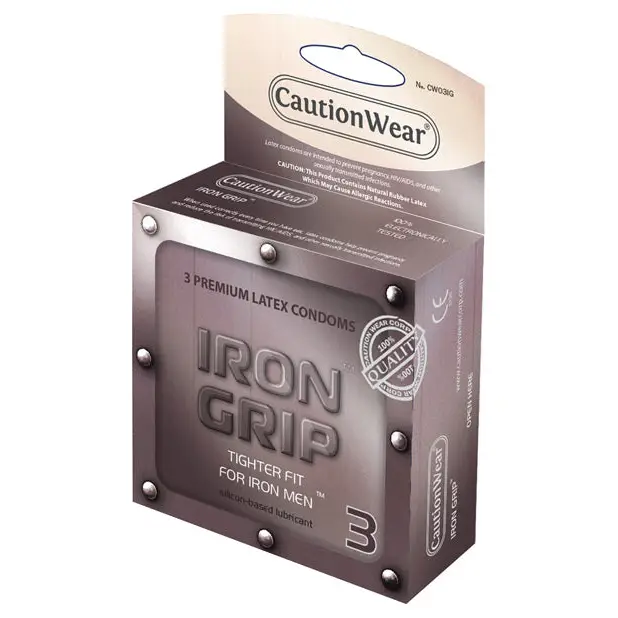 Caution Wear Iron Grip Snug Fit - Pack of 3 - Condoms