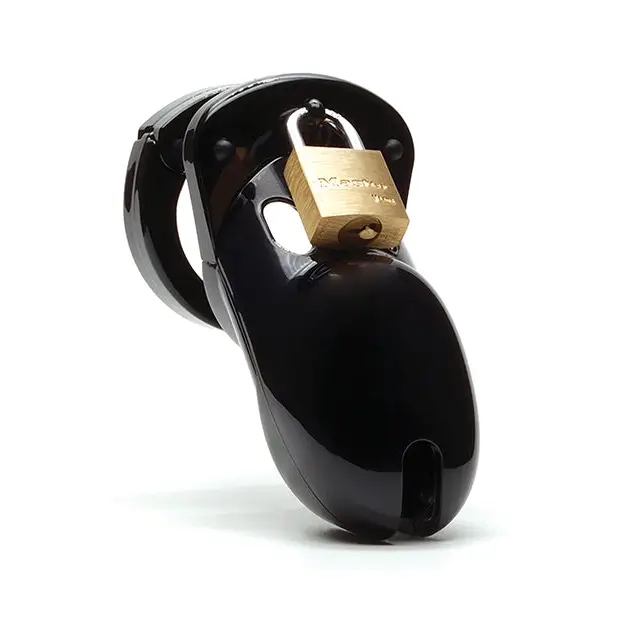CB-3000 3’’ Cock Cage & Lock Set - Black - Bondage Blindfolds & Restraints