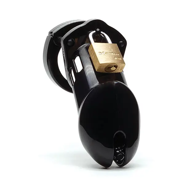 CB-6000 3 1/4’’ Cock Cage & Lock Set - Black - Bondage Blindfolds & Restraints