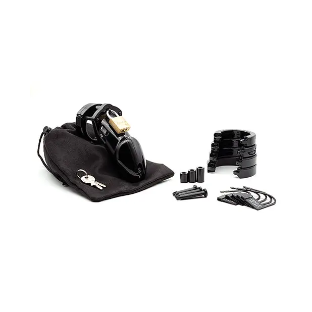CB-6000 3 1/4’’ Cock Cage & Lock Set - Black - Bondage Blindfolds & Restraints