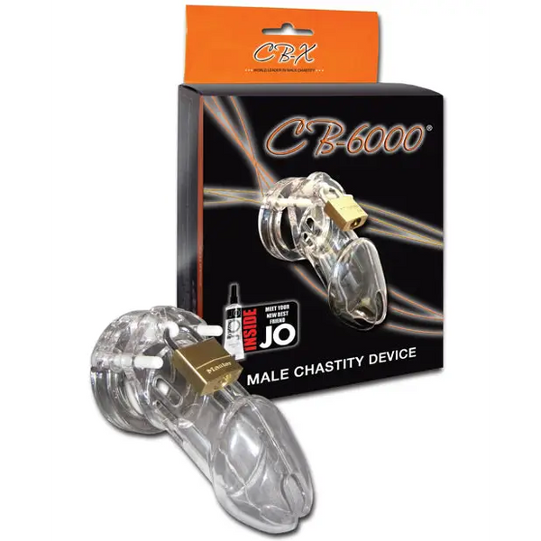 CB-6000 3 1/4’’ Cock Cage & Lock Set - Clear - Bondage Blindfolds & Restraints