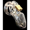 CB-6000 3 1/4’’ Cock Cage & Lock Set - Clear - Bondage Blindfolds & Restraints