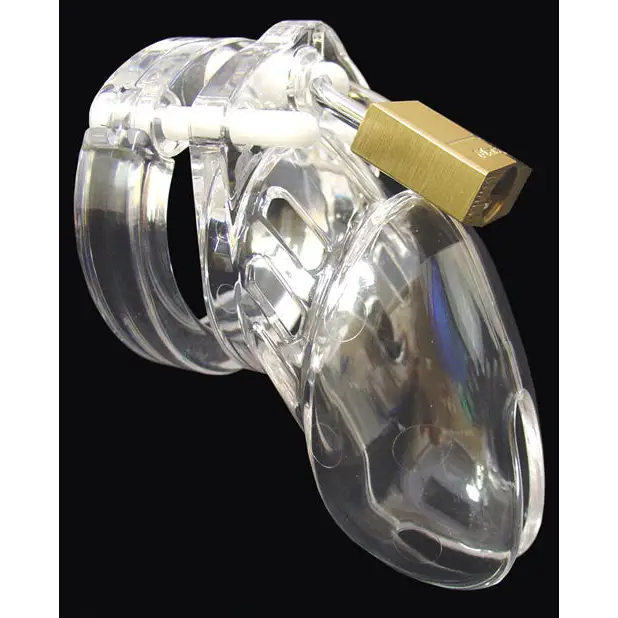 CB-6000S 2 1/2’’ Cock Cage & Lock Set - Clear - Bondage Blindfolds & Restraints