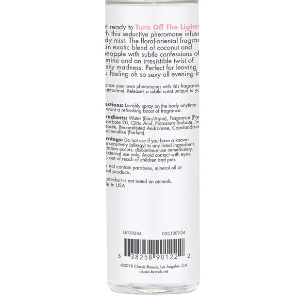 CGC Body Mist w/Pheromones - 103 ml Turn Off the Lights - Setting The Mood