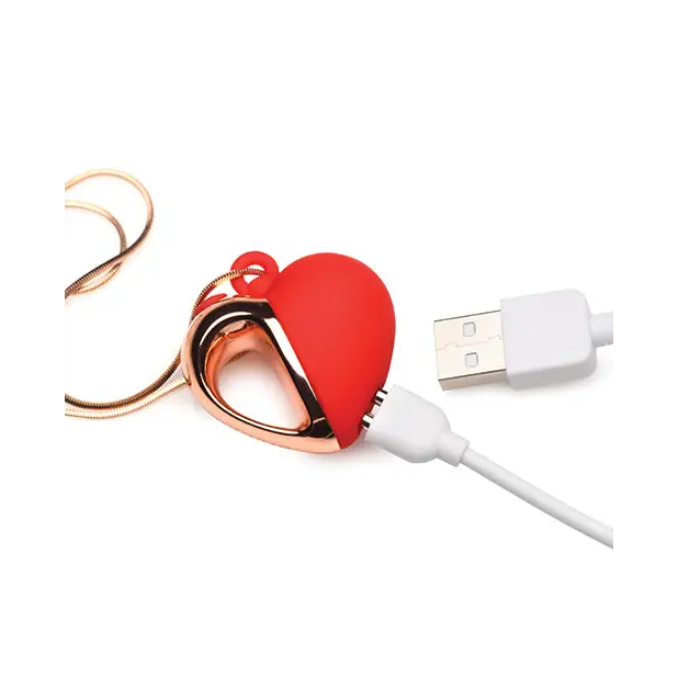 Charmed 10X Vibrating Silicone Heart Necklace - Stimulators