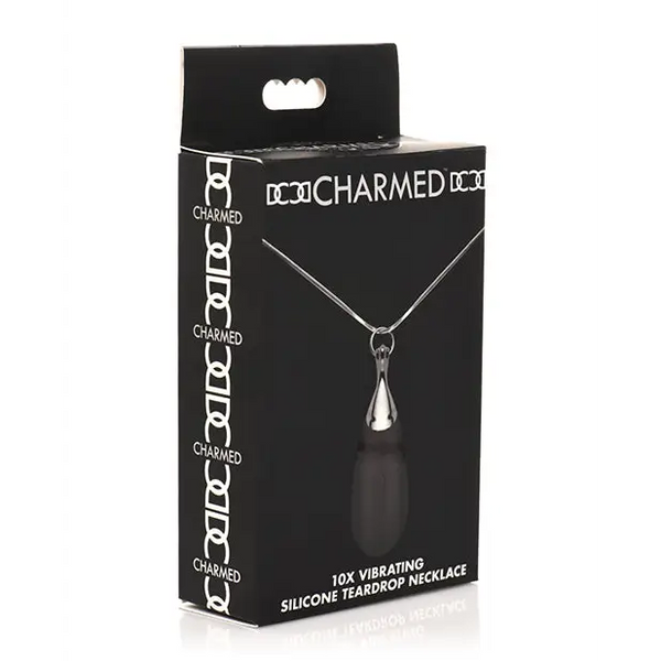 Charmed 10X Vibrating Silicone Teardrop Necklace - Stimulators