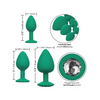 Cheeky Gems 3 pc Plug Set - Green - Anal Products