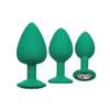 Cheeky Gems 3 pc Plug Set - Green - Anal Products