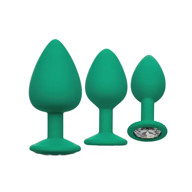 Cheeky Gems 3 pc Plug Set - Green - Anal Products