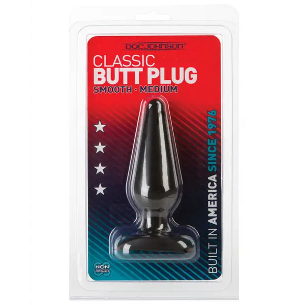 Classic Butt Plug - Medium Black - Anal Products