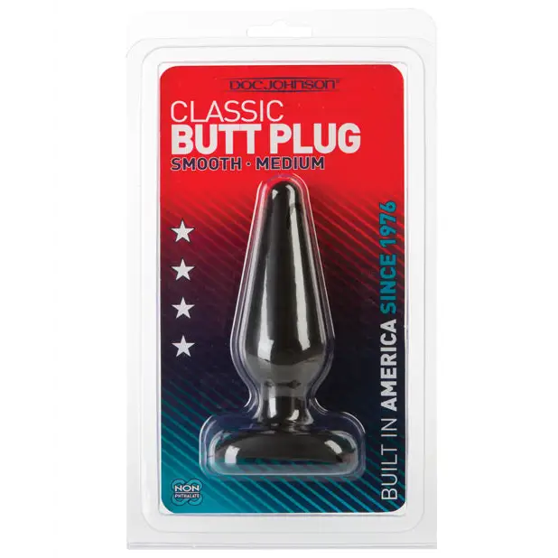 Classic Butt Plug - Medium Black - Anal Products