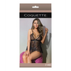 Classic Fine Lace Sheer Triangle Cup Babydoll & G-String Black O/S - Lingerie - Packaged