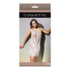 Classic Sheer Eyelash Lace Babydoll & G-String White O/S - Lingerie - Packaged