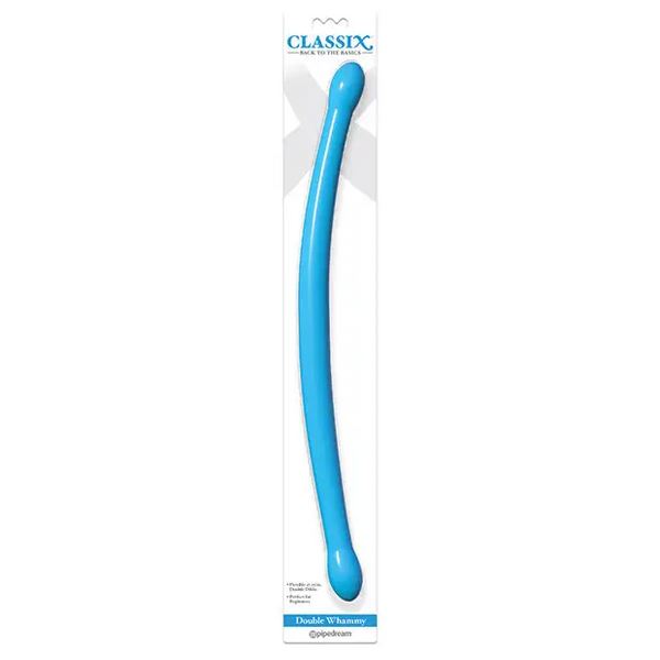 Classix 18’’ Bendable Double Whammy - Blue - Dongs & Dildos