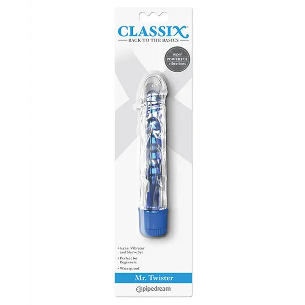 Classix Mr. Twister Vibe w/Sleeve - Blue - Vibrators