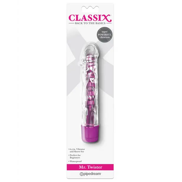 Classix Mr. Twister Vibe w/Sleeve - Pink - Vibrators