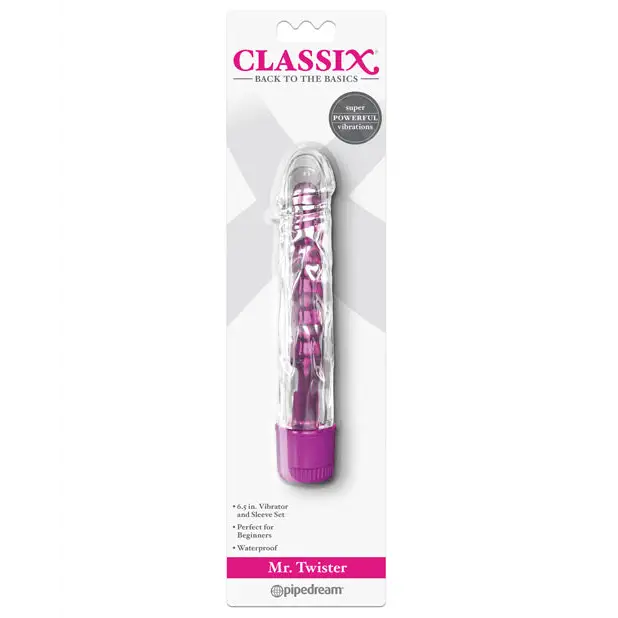 Classix Mr. Twister Vibe w/Sleeve - Pink - Vibrators