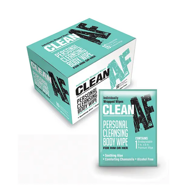 Clean AF Personal Cleansing Body Wipes - Box of 16 - Body & Bath Products