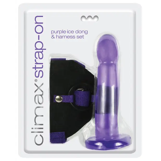 Climax Strap On Purple Ice Dong & Harness Set - Strap Ons