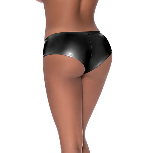 Club Candy Low Rise Split Crotch Boy Short Black L/XL - Lingerie - Packaged
