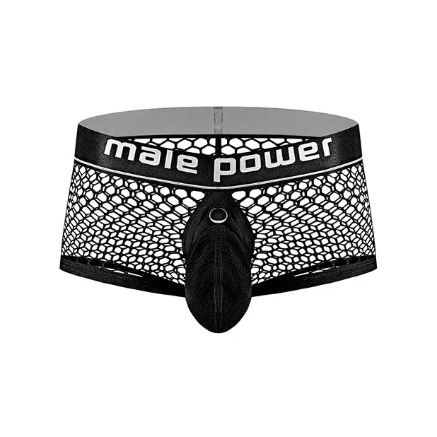 Cock Pit Fishnet Mini Cock Ring Short Black XL - Lingerie - Packaged