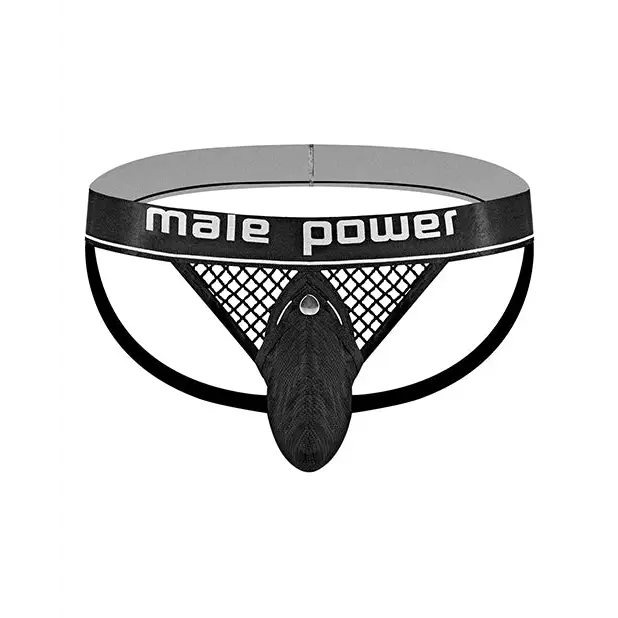Cock Pit Fishnet Cock Ring Jock Black S/M - Lingerie - Packaged